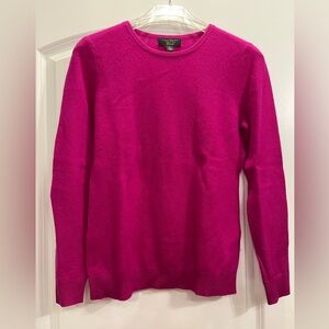 Charter Club Luxury Cashmere Vibrant Pink Crew Neck Sweater - Small